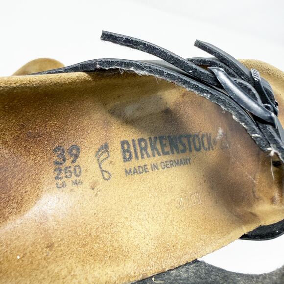 Birkenstock Black Faux Leather Mayari Sandals Women's Size EU 39 Made in Germany - Picture 7 of 8